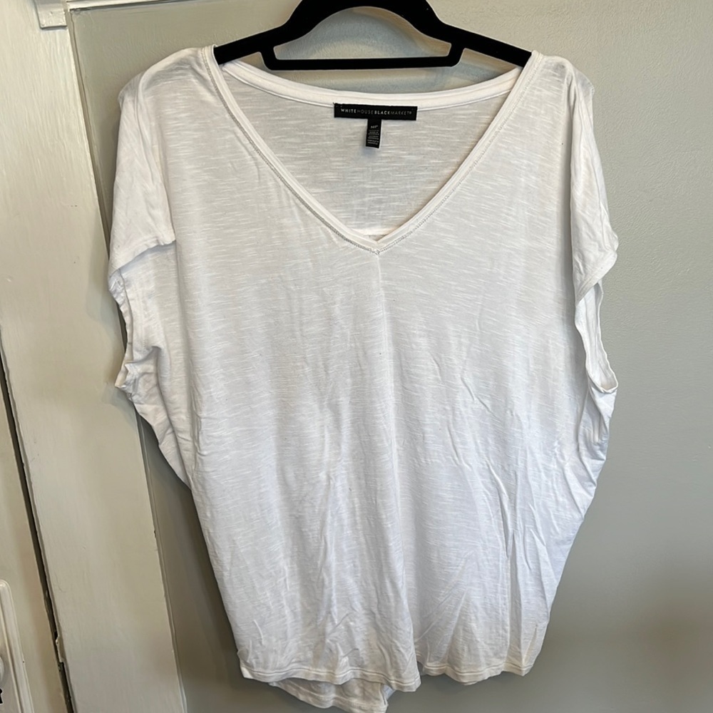 WHBM White House Black Market white t shirt. PM